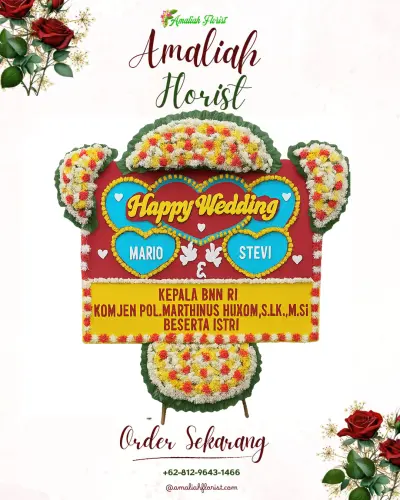 Karangan Papan Bunga Pernikahan di Asem Rowo